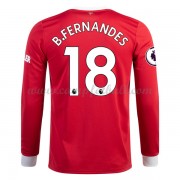 Manchester United Fotballdrakter 2021-22 Bruno Fernandes 18 Hjemmedrakt Langermet..